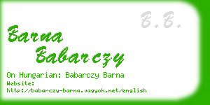 barna babarczy business card